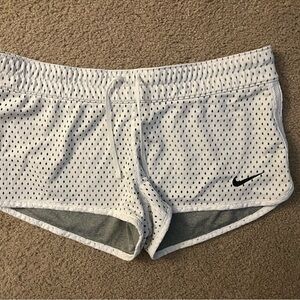 Nike Women's White Mesh Athletic Shorts